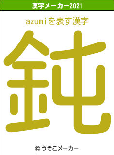 azumiの2021年の漢字メーカー結果
