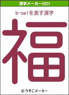 b-owlの2021年の漢字メーカー結果