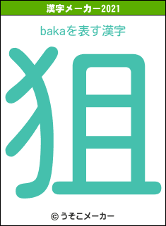 bakaの2021年の漢字メーカー結果