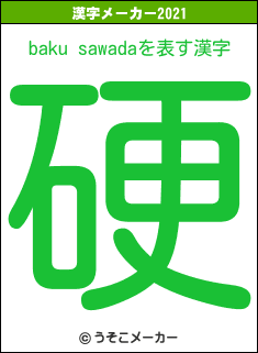 baku sawadaの2021年の漢字メーカー結果