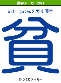 bill gatesの2021年の漢字メーカー結果