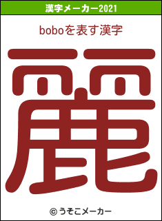 boboの2021年の漢字メーカー結果