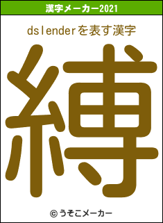 dslenderの2021年の漢字メーカー結果