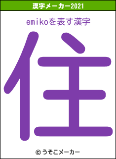 emikoの2021年の漢字メーカー結果