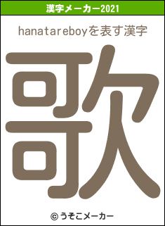 hanatareboyの2021年の漢字メーカー結果