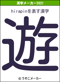 hirapinの2021年の漢字メーカー結果