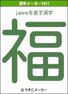 janneの2021年の漢字メーカー結果