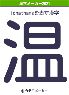 jonathansの2021年の漢字メーカー結果