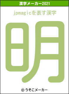 jpmagicの2021年の漢字メーカー結果