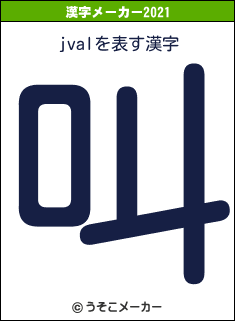 jvalの2021年の漢字メーカー結果