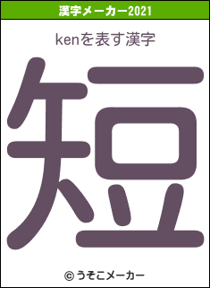 kenの2021年の漢字メーカー結果
