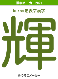 kurovの2021年の漢字メーカー結果