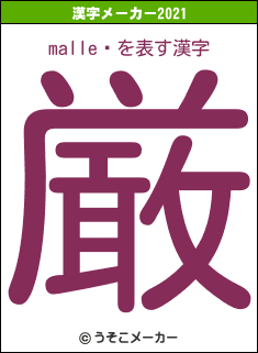 malleŹの2021年の漢字メーカー結果