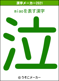 miaoの2021年の漢字メーカー結果