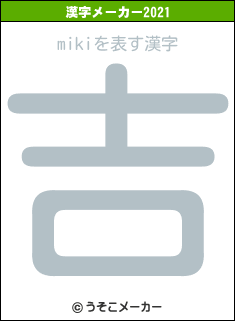 mikiの2021年の漢字メーカー結果