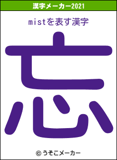 mistの2021年の漢字メーカー結果