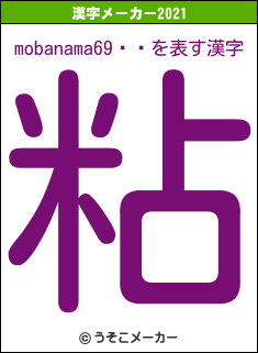 mobanama69の2021年の漢字メーカー結果