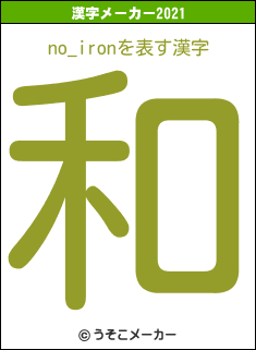 no_ironの2021年の漢字メーカー結果
