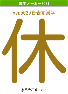 pepo629の2021年の漢字メーカー結果