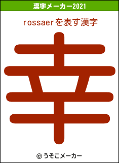 rossaerの2021年の漢字メーカー結果