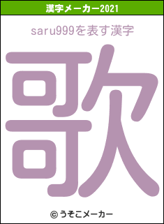 saru999の2021年の漢字メーカー結果