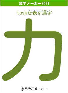 taskの2021年の漢字メーカー結果