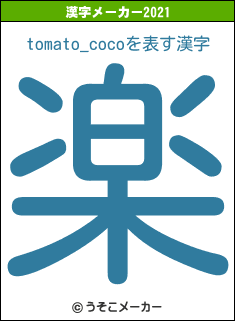 tomato_cocoの2021年の漢字メーカー結果