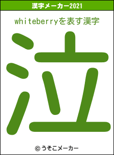 whiteberryの2021年の漢字メーカー結果