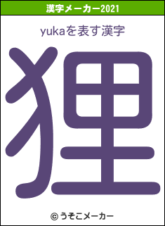 yukaの2021年の漢字メーカー結果