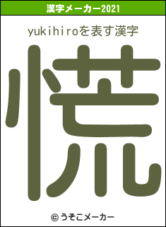 yukihiroの2021年の漢字メーカー結果