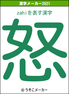 zahiの2021年の漢字メーカー結果