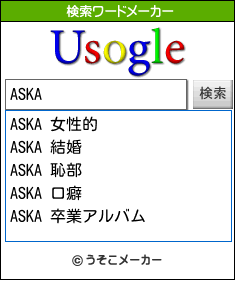 ASKAの検索ワードメーカー結果