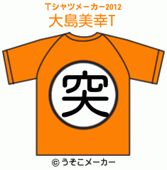 大島美幸のTシャツメーカー2012結果