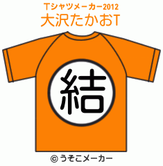 大沢たかおのTシャツメーカー2012結果
