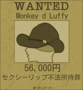 Monkey d Luffyのウォンテッドメーカー結果