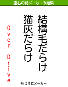 Over Driveの座右の銘メーカー結果