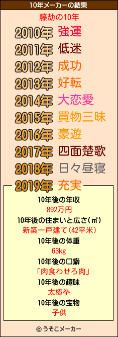 藤劼の10年メーカー結果