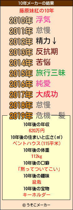 藤原妹紅の10年メーカー結果