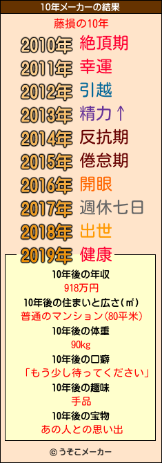 藤損の10年メーカー結果