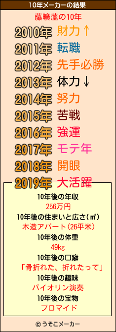 藤曠薀の10年メーカー結果