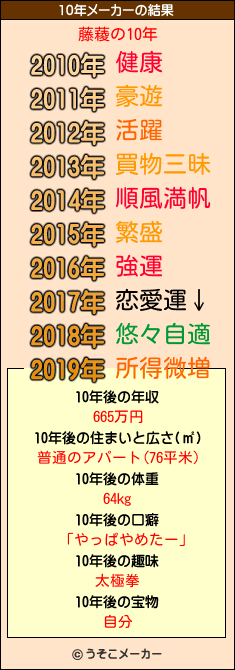 藤薐の10年メーカー結果