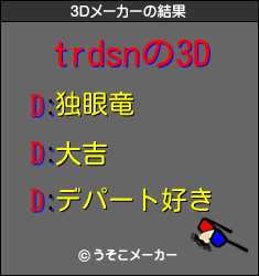 trdsnの3Dメーカー結果