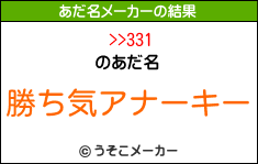 >>331のあだ名メーカー結果