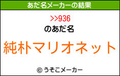 >>936のあだ名メーカー結果