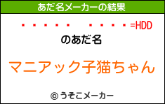 HDDのあだ名メーカー結果