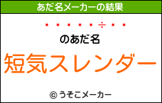 のあだ名メーカー結果