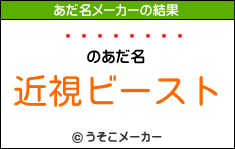 のあだ名メーカー結果