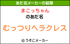 まこっちゃんのあだ名メーカー結果