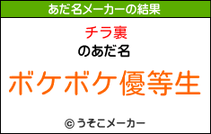 チラ裏のあだ名メーカー結果