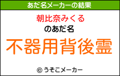 朝比奈みくるのあだ名メーカー結果